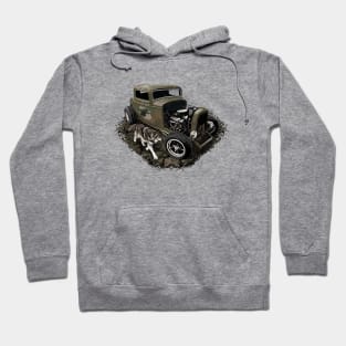 Rusty Hot Rod and Wolf Hoodie